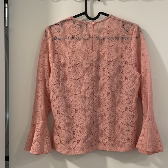 Lulus Perfect Petals Blush Pink Lace Three-Quarter Sleeve Top - Picture 3 of 7